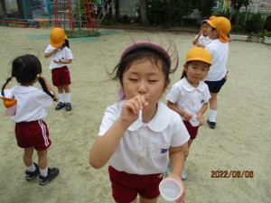 交通安全教室としゃぼん玉