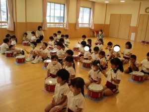 太鼓の練習楽しいな♪年長組