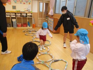 繩手中学校との交流会　最終日でした　年少組