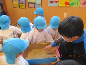 繩手中学校との交流会　最終日でした　年少組